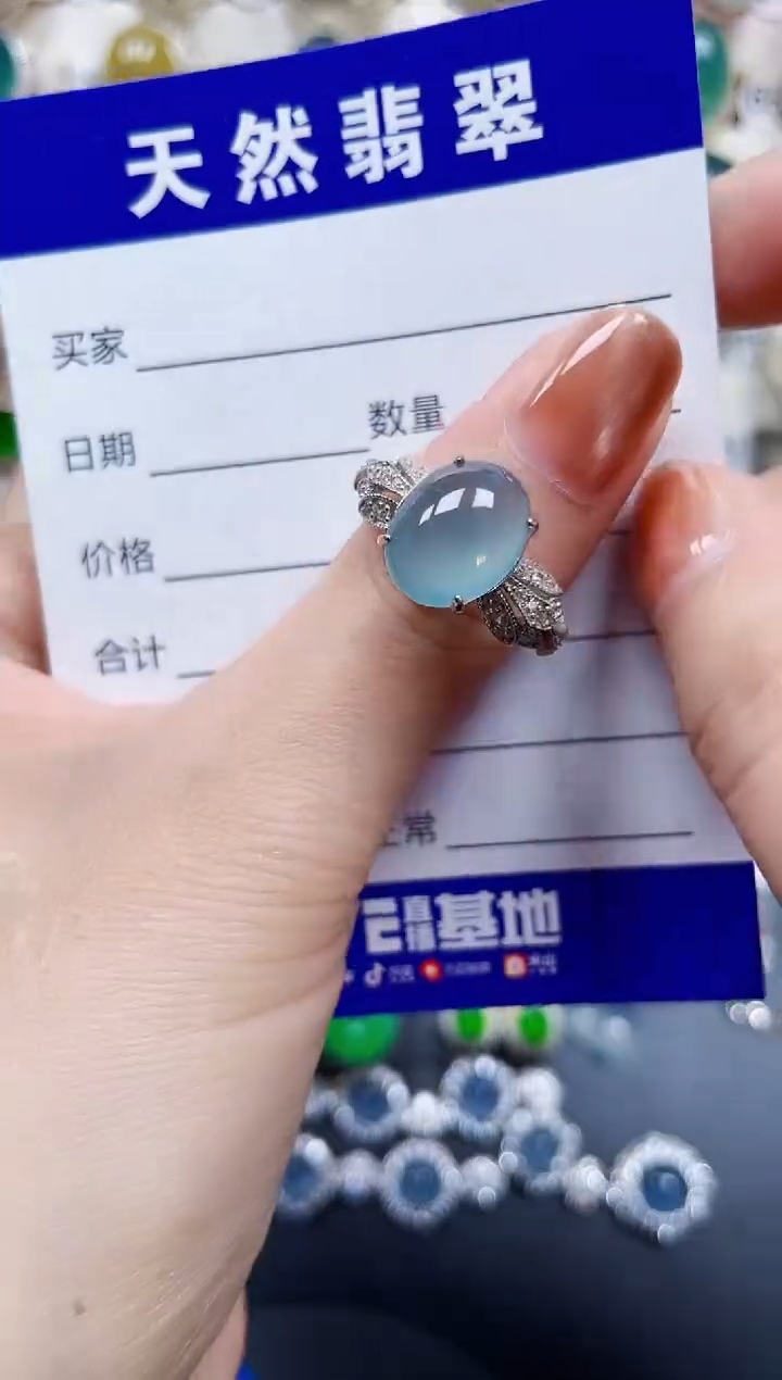 银S925镶嵌戒指翡翠163