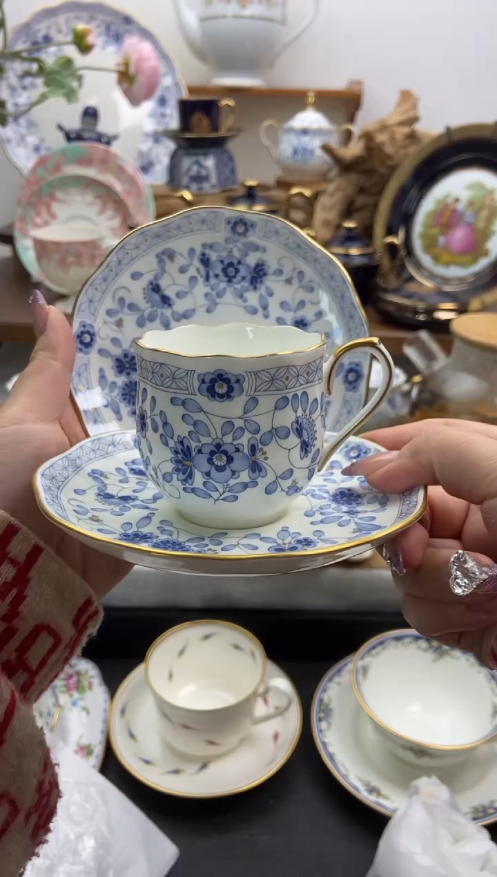 瓷片全新米兰摩卡杯三件套谨慎参拍，防伪帖撕毁无售后