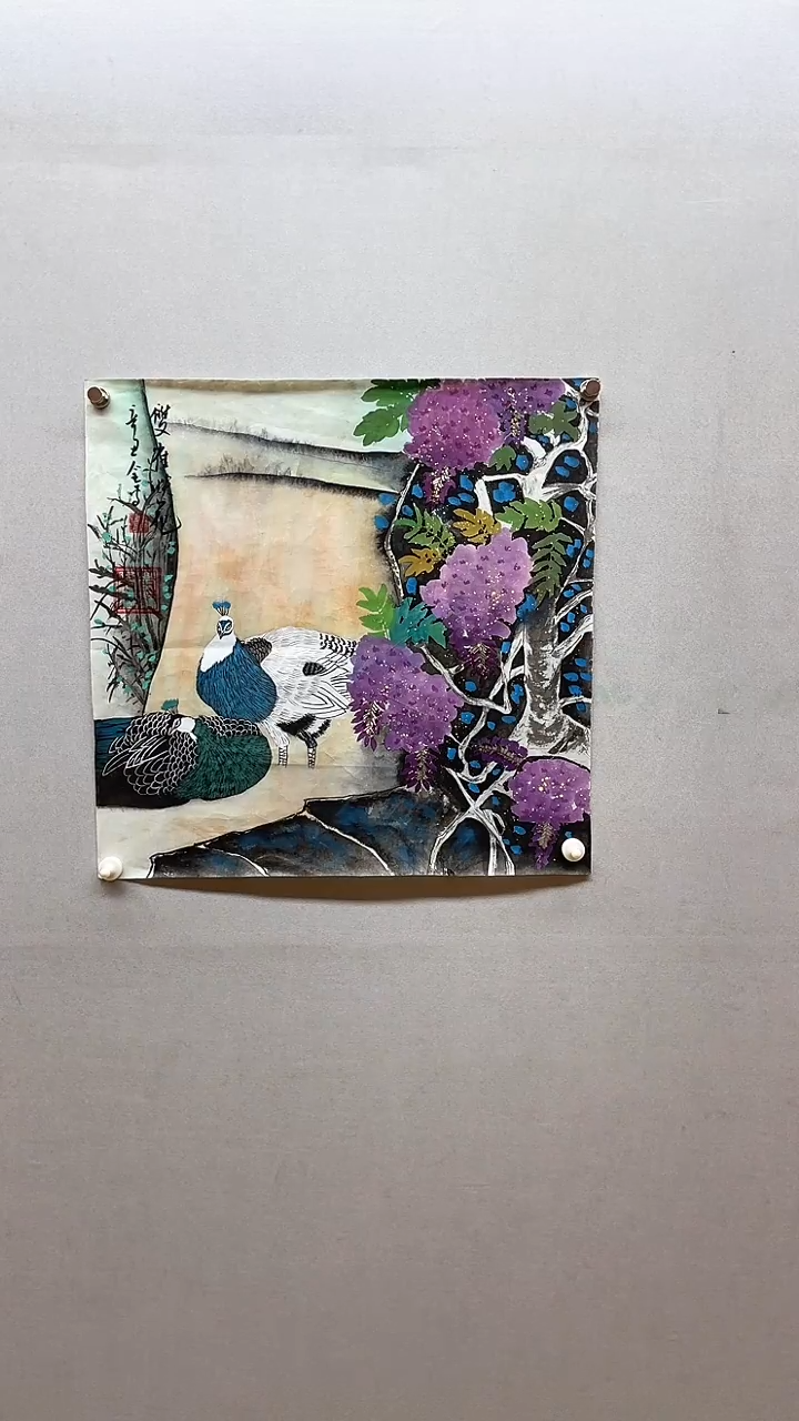 【闪购商品】国画张金专 孔雀斗方