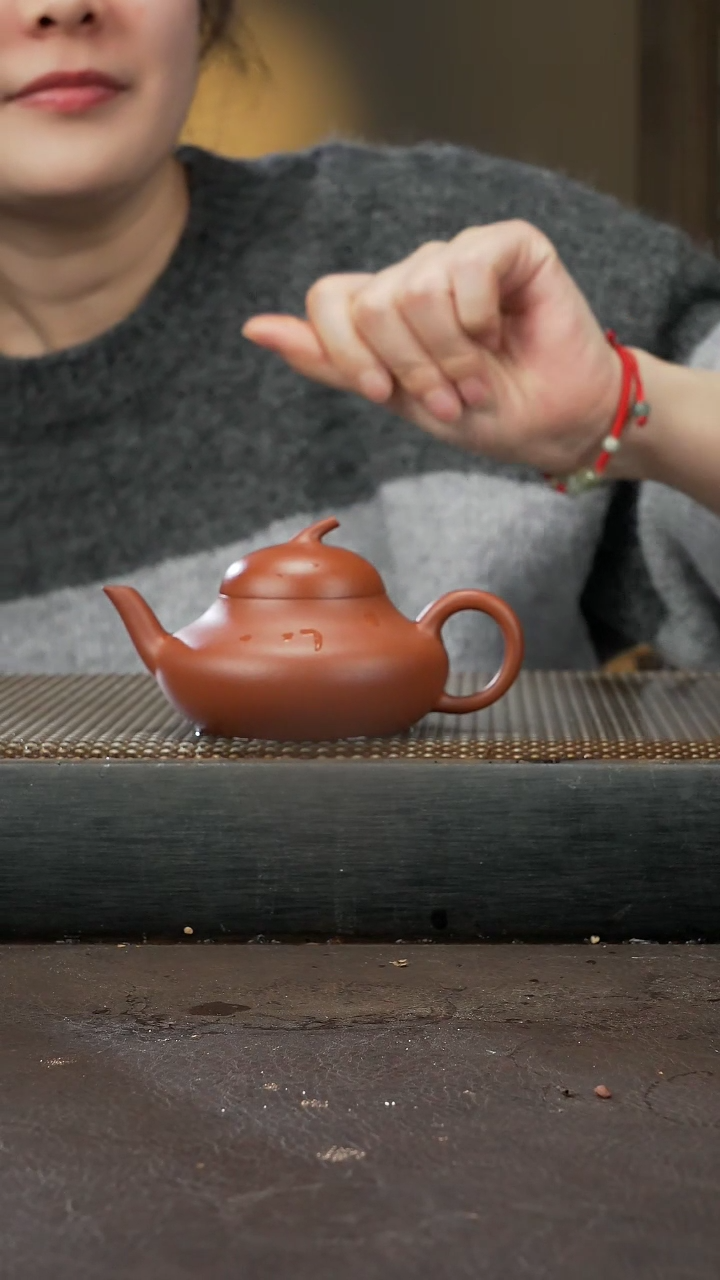 【闪购商品】紫砂茶壶赵庄朱泥 茄瓜 140cc 015