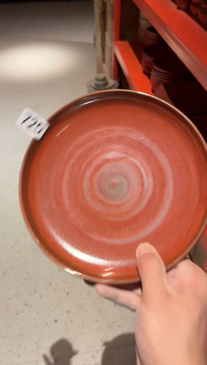 瓷片△****d725红立口盘1个