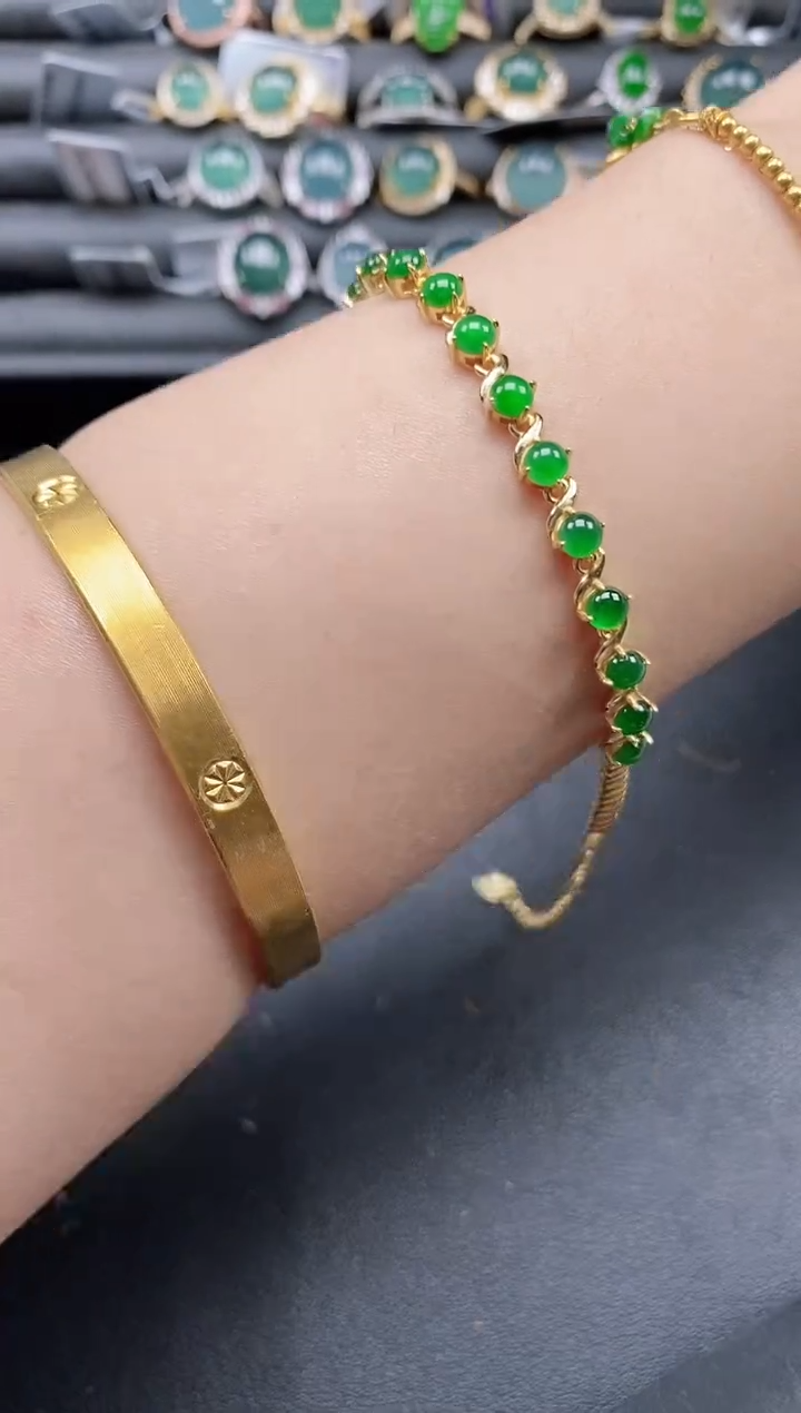 翡翠戒指银S925镶嵌5151-8