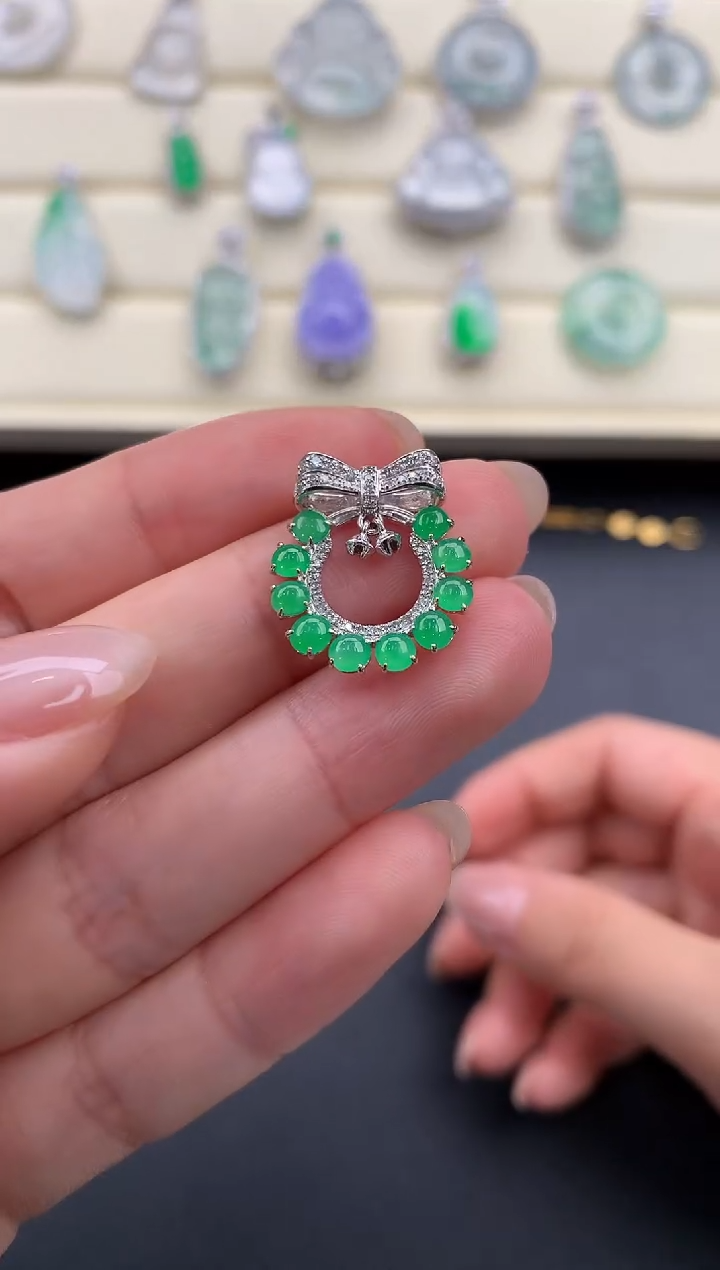 【闪购商品】翡翠颈饰18K金镶嵌X415     