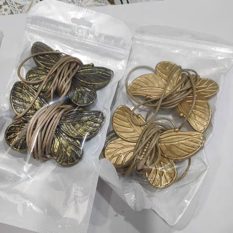 新款窗帘纱帘绑带复古青古铜金属蝴蝶高档磁吸强磁绑带可做造型