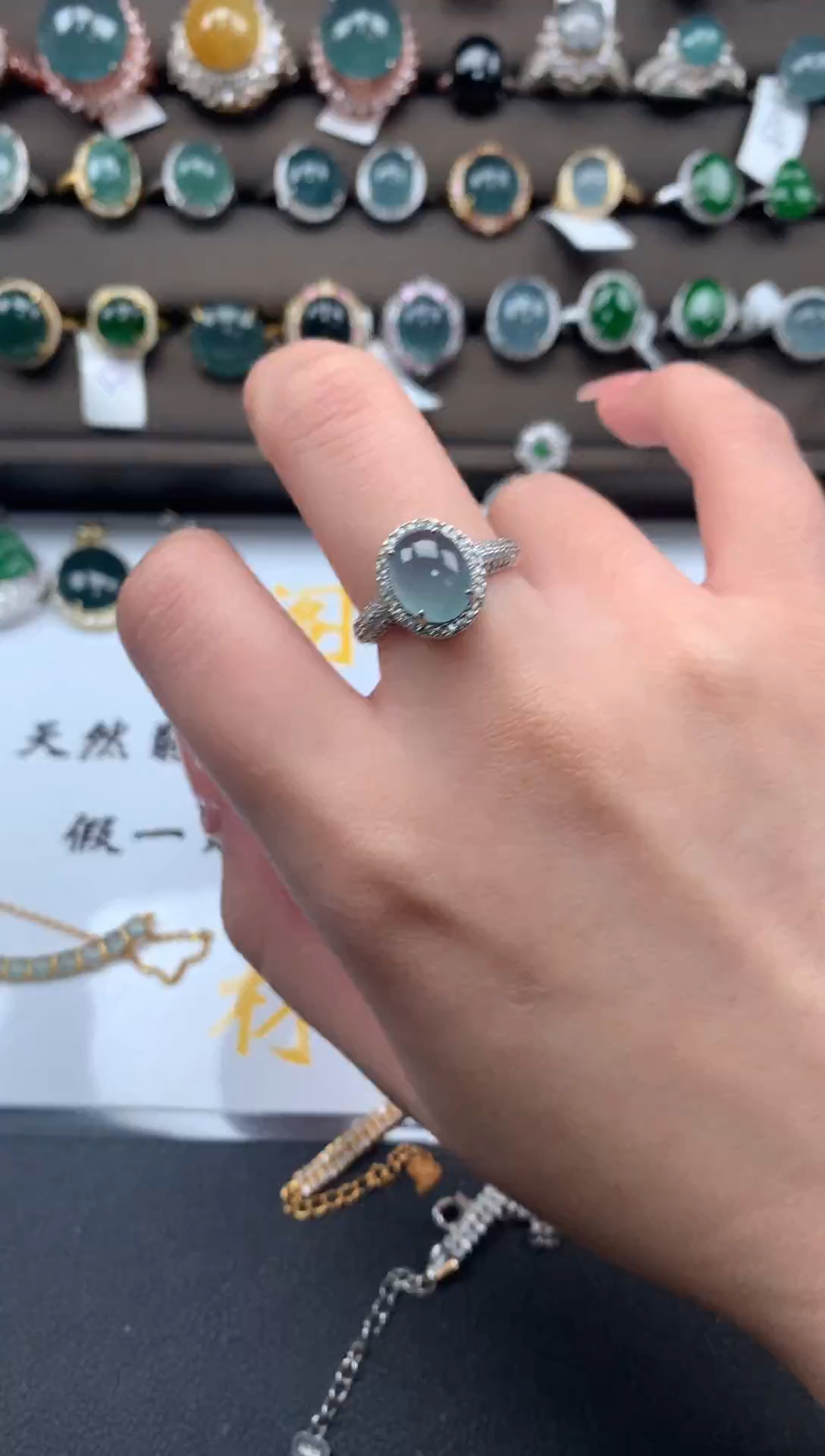 【闪购商品】翡翠戒指银S925镶嵌52141