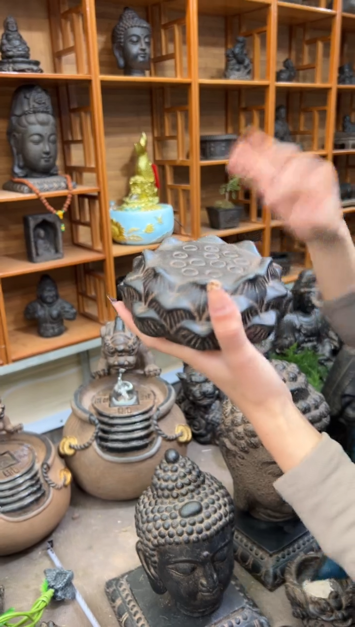 陶土莲蓬实心底座