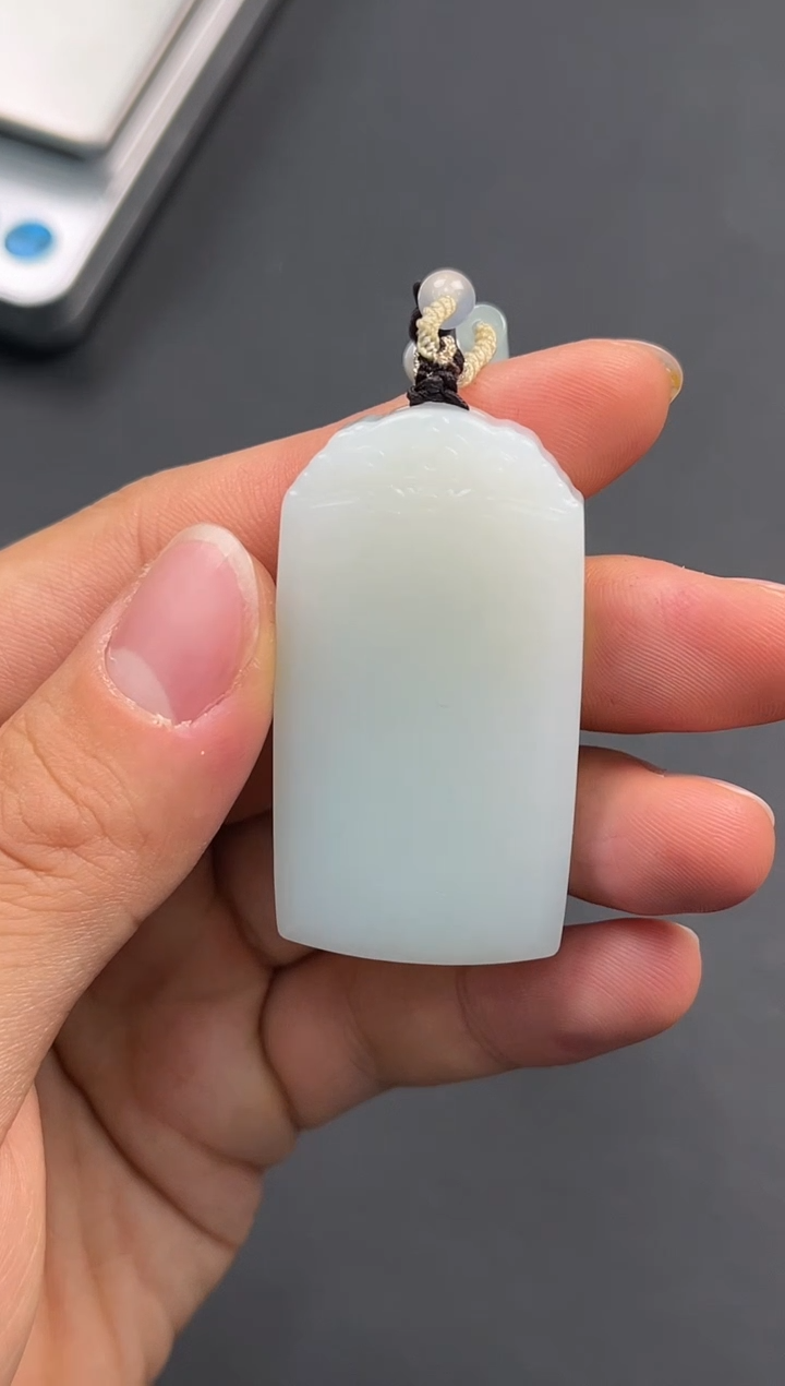 未镶嵌手串和田玉且末天泰白玉无事牌微色差