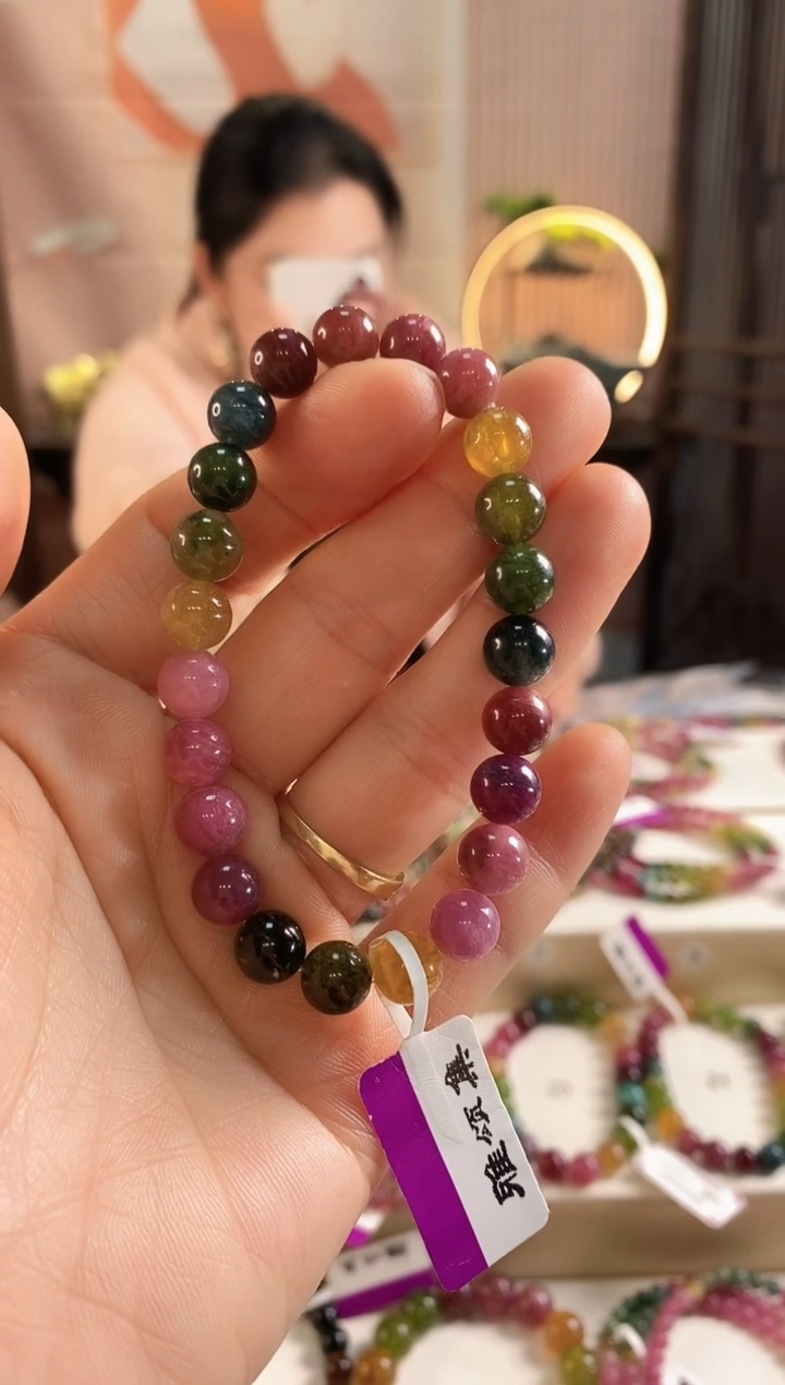 未镶嵌手链碧玺G2412素圈颜色微差