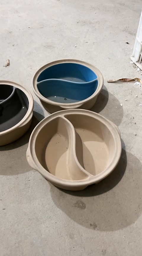 瑕疵粗陶鸳鸯锅随机一个