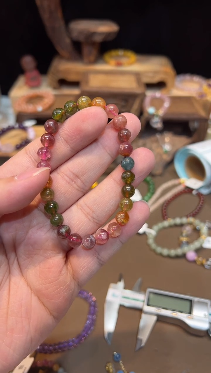 【闪购商品】碧玺手链未镶嵌7mm+手饰@@531