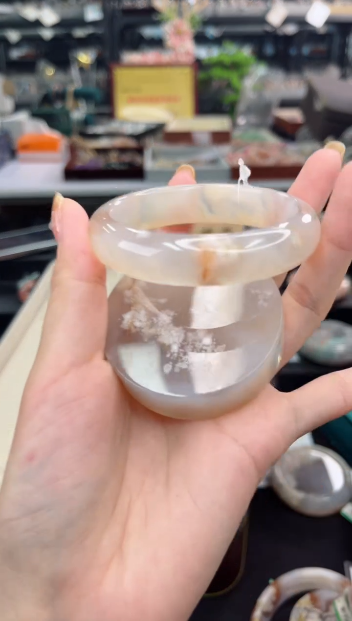 【闪购商品】石英质玉手镯未镶嵌57圈口（赠品镯心）3931207