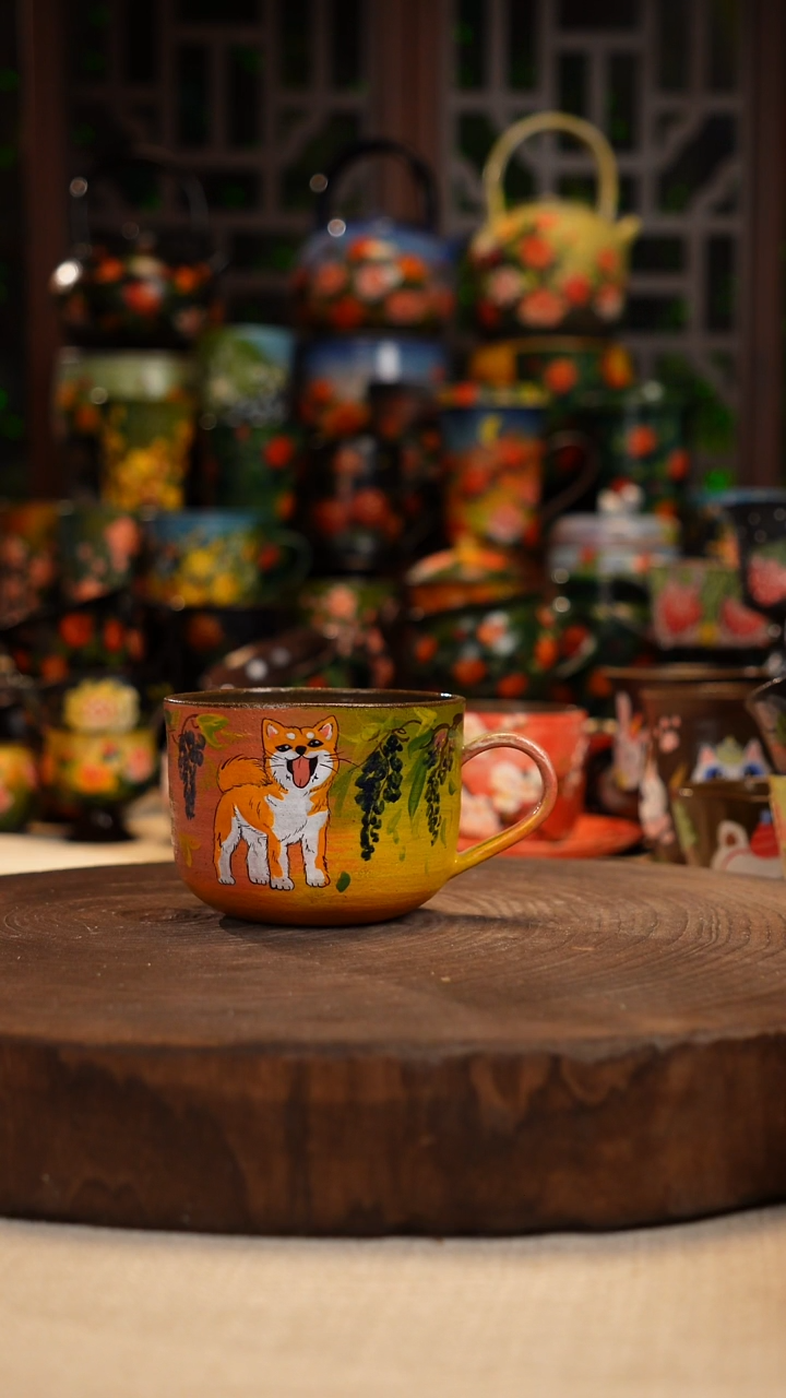 油画 手绘釉下彩