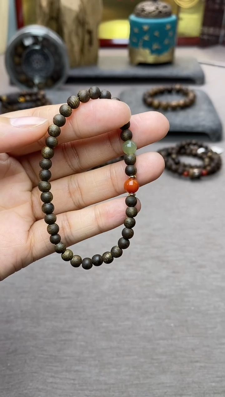 【闪购商品】沉香手串芽庄白棋楠04单圈＋配饰