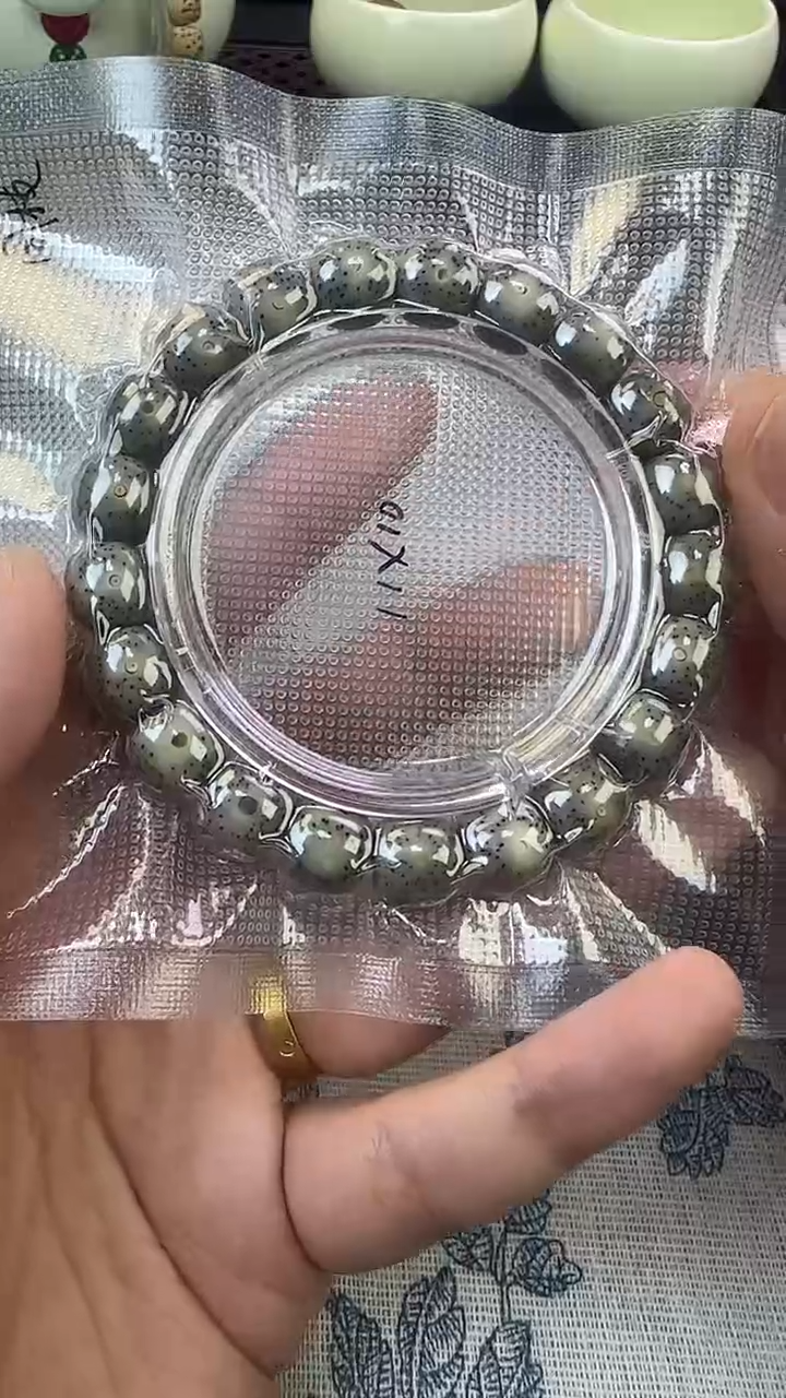 手串星月菩提2石玉料糯冰单圈11×10高透精工福利