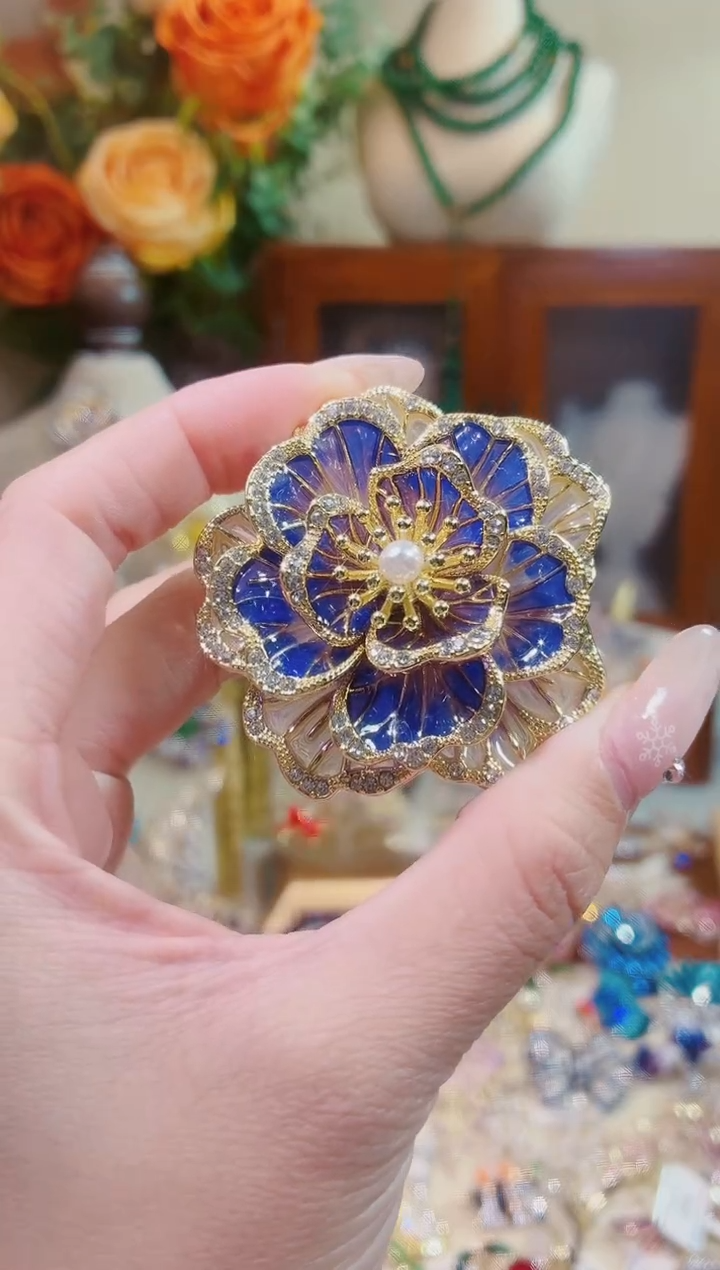 合成立方氧化锆铜合金紫色牡丹花