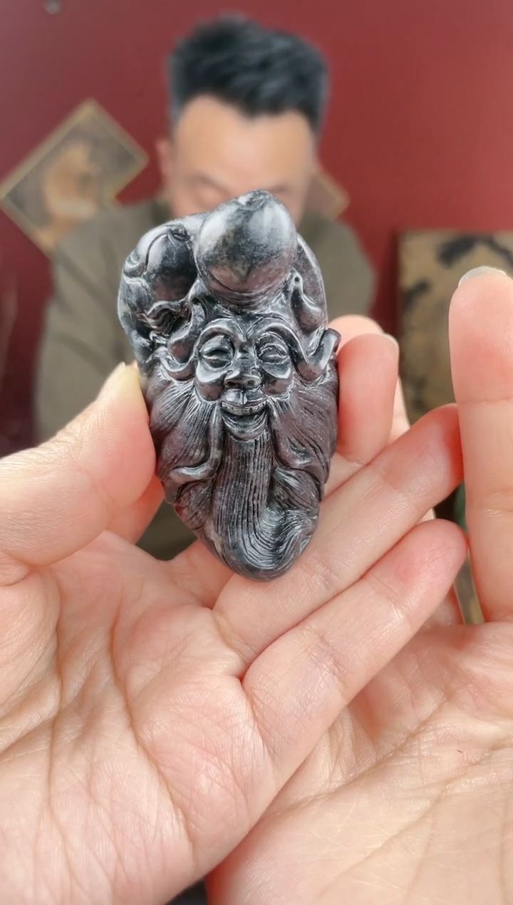 【闪购商品】和田玉把件未镶嵌青花寿星