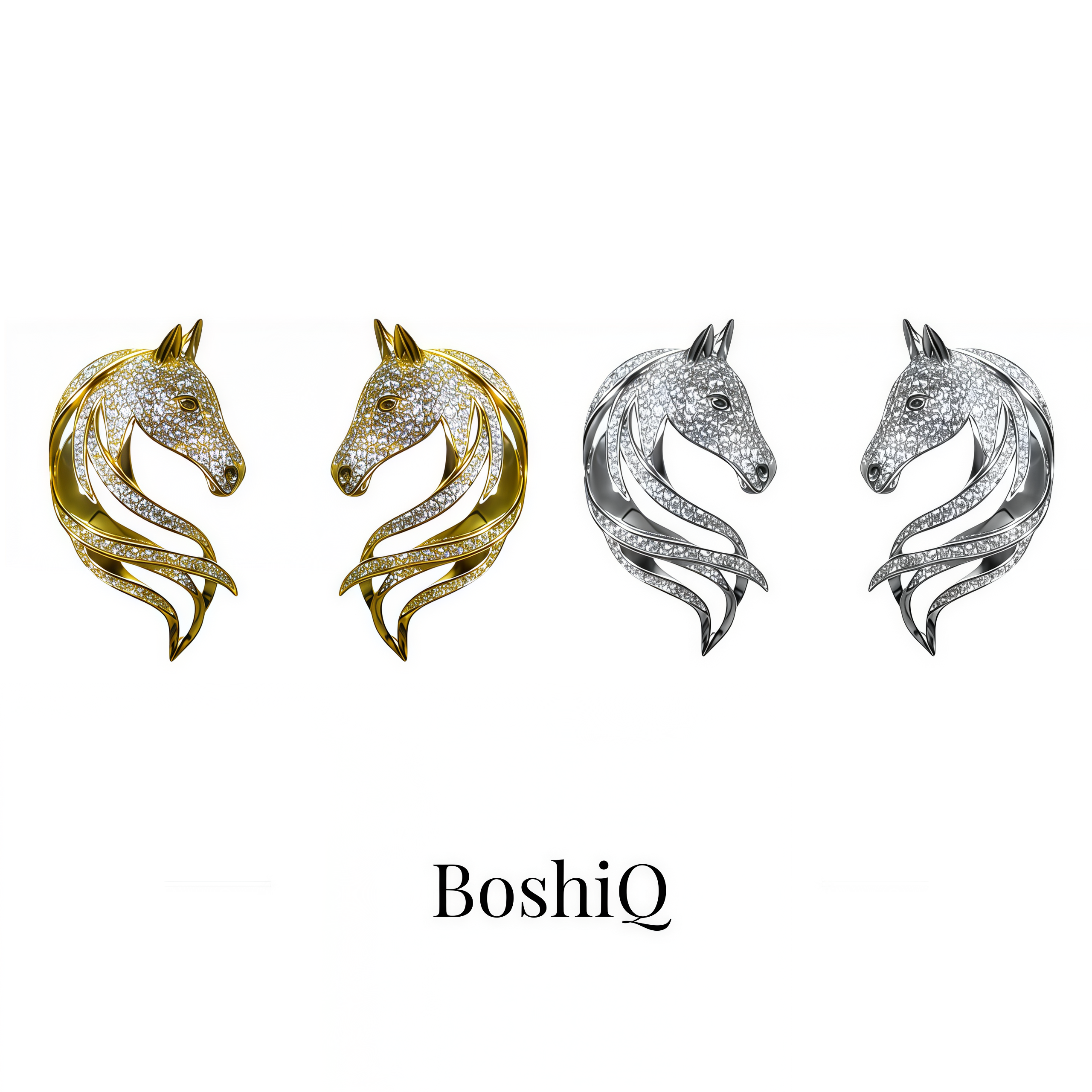 铜合金锆石耳饰 BoshiQ骏影流光马年限定满镶耳饰耳环轻奢时尚