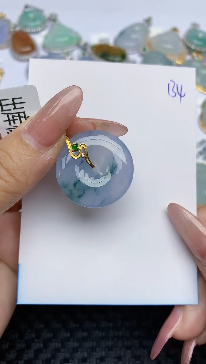 【闪购商品】翡翠颈饰18K金镶嵌天然A货翡翠 134