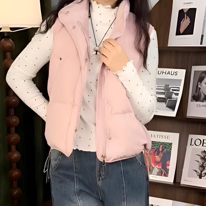 加厚加绒保暖短款羽绒马甲秋冬季新款马夹外穿背心7081