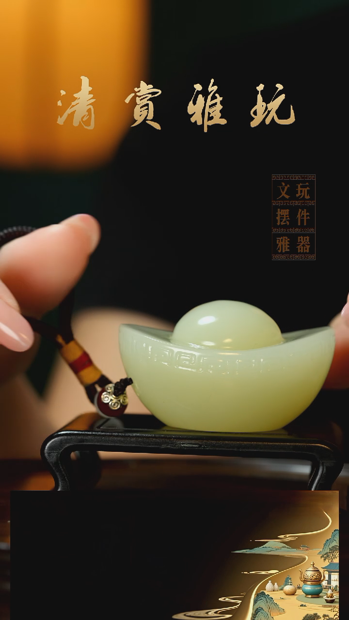 玉《元宝》手把件摆件