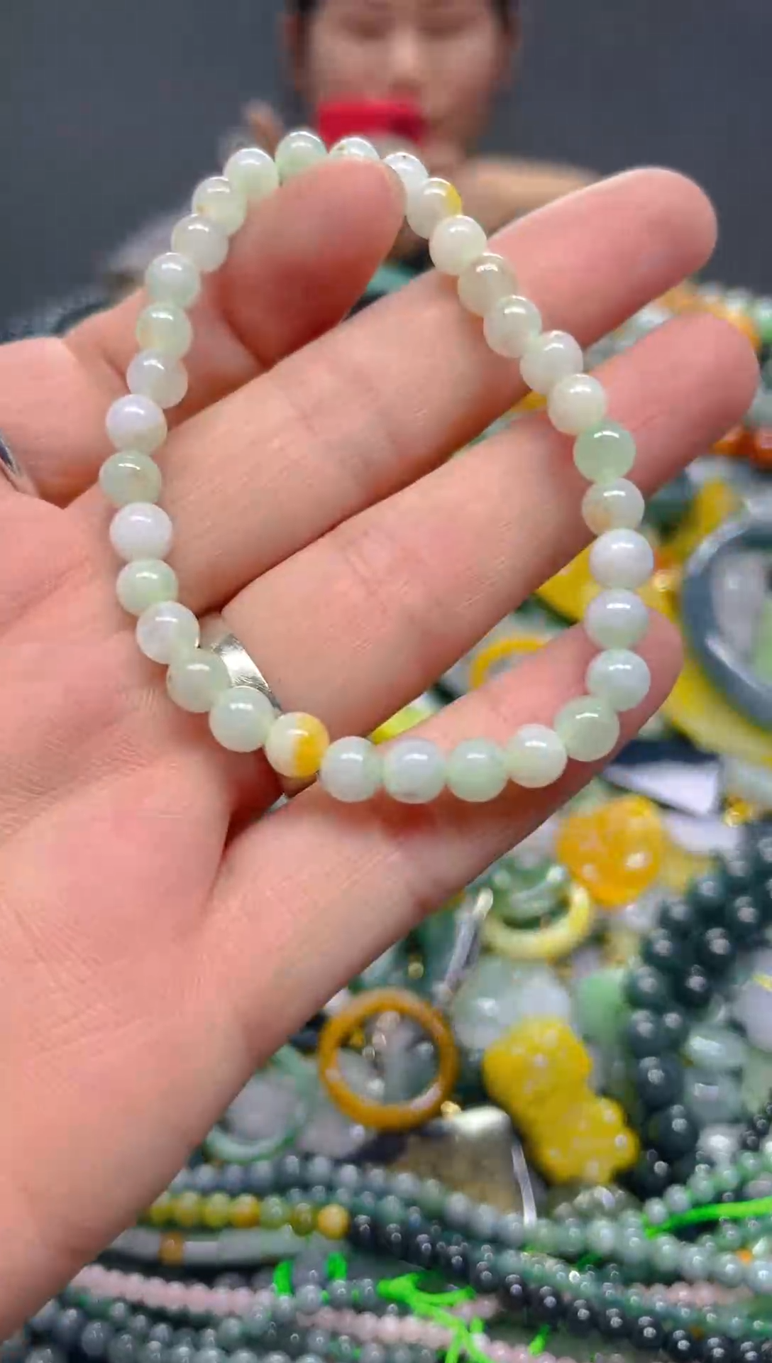 翡翠未镶嵌颈饰5mm/T/翡翠A货,1件也是批发价