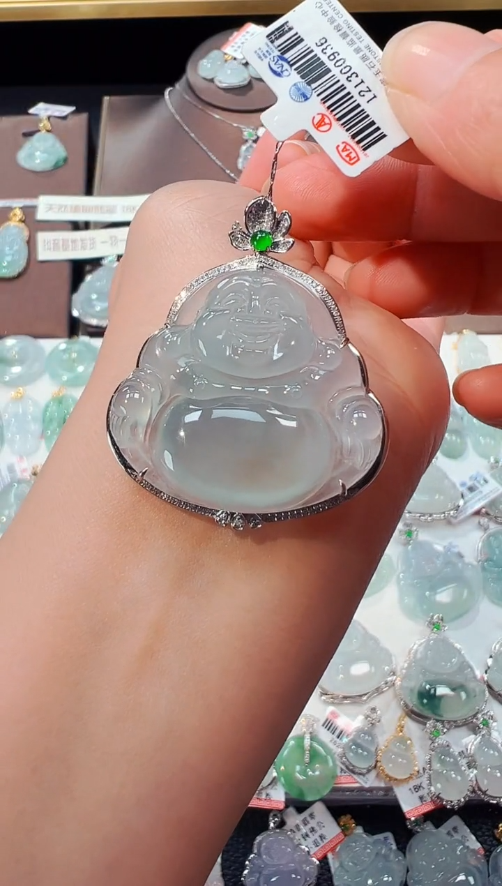 【闪购商品】翡翠吊坠(不含链)18K金镶嵌佛公吊坠936