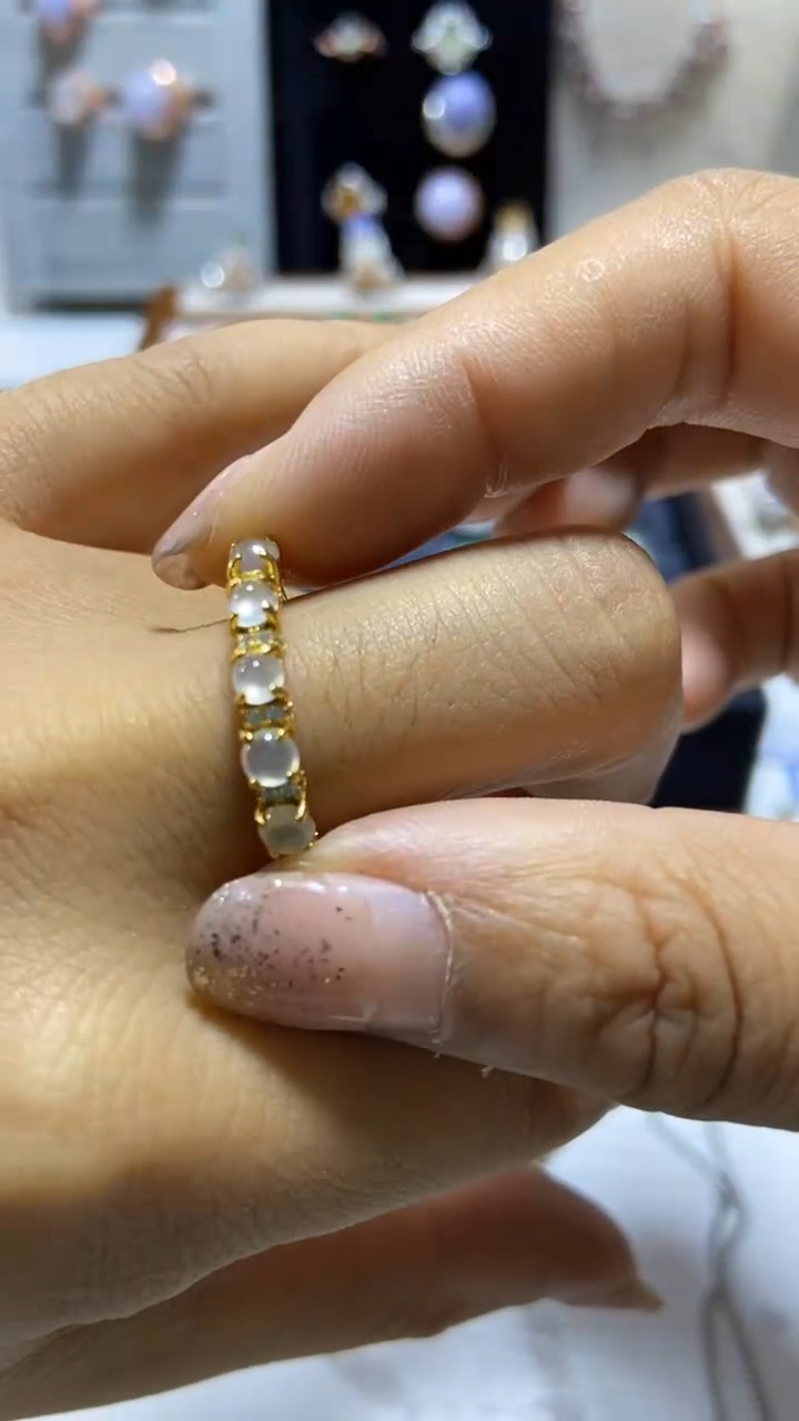 【闪购商品】翡翠戒指银S925镶嵌缅甸天然A翡翠戒指