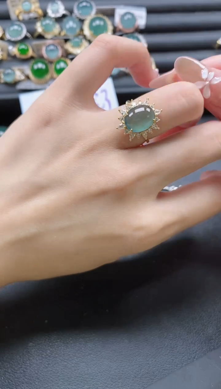 【闪购商品】翡翠戒指银S925镶嵌51151