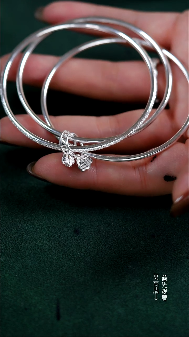 珐琅足银999三生三世手镯