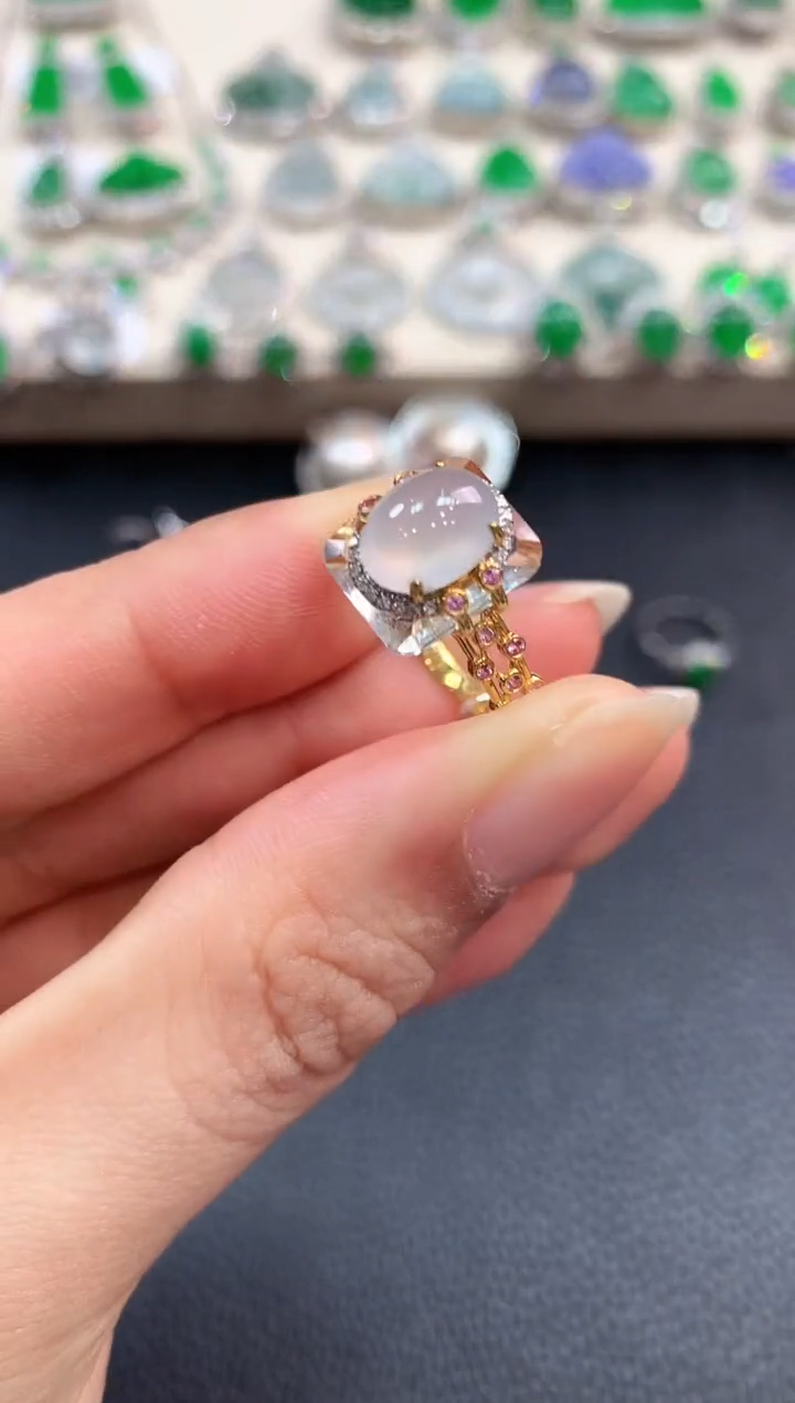【闪购商品】翡翠戒指18K金镶嵌b31       