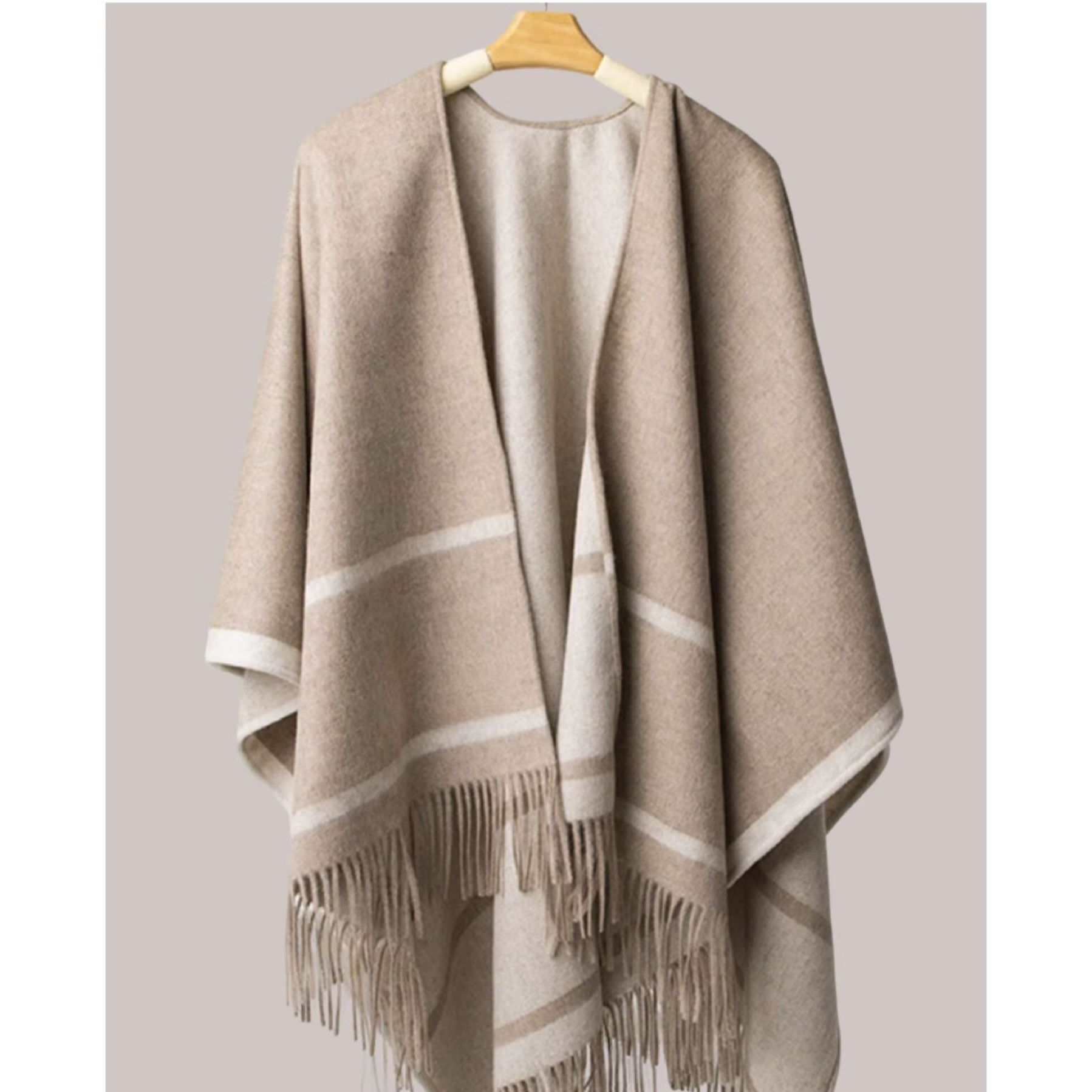 时尚春秋提花斗篷双面百搭高级感