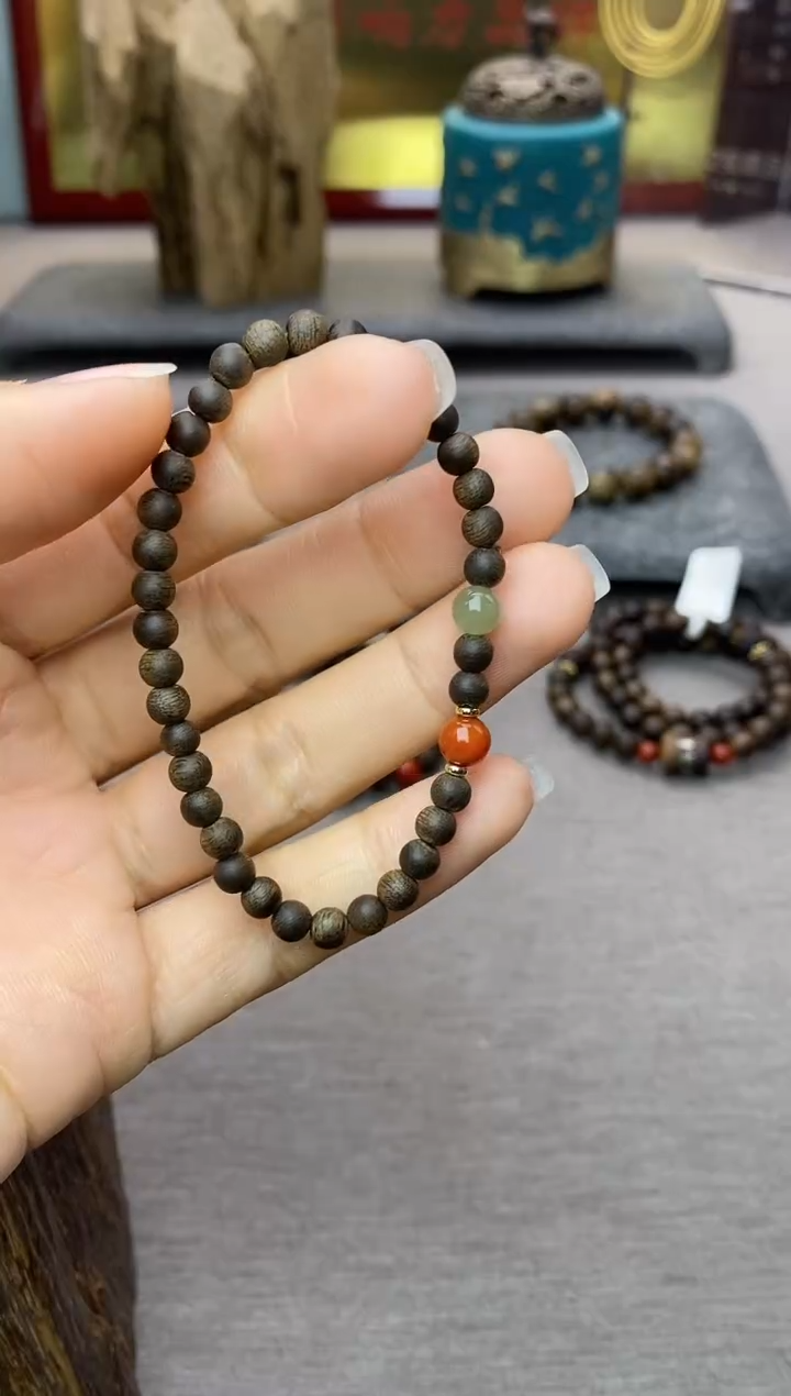 【闪购商品】沉香手串芽庄白棋楠04单圈＋配饰