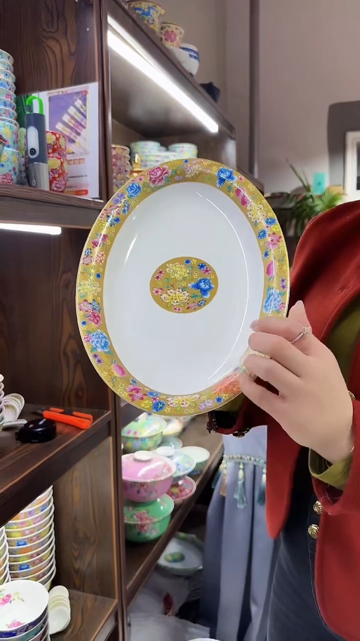 【闪购商品】瓷片12英寸鱼盘1个景德镇陶瓷