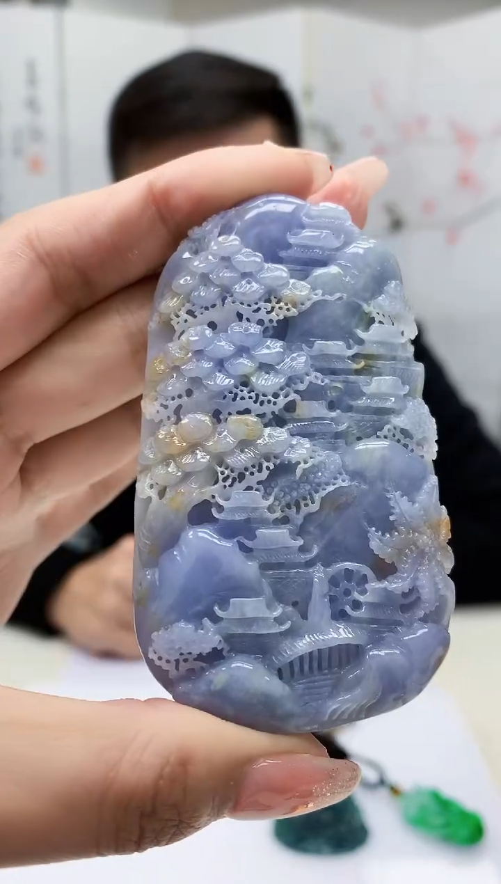 【闪购商品】定制翡翠未镶嵌5152MM-毛货挂件96