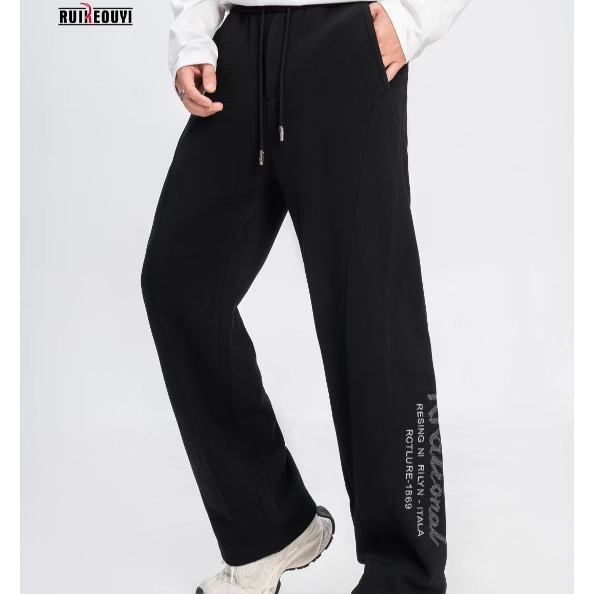 【周晓君】2025RK冬季新款男士高端宽松阔腿休闲百搭直筒裤加绒加厚