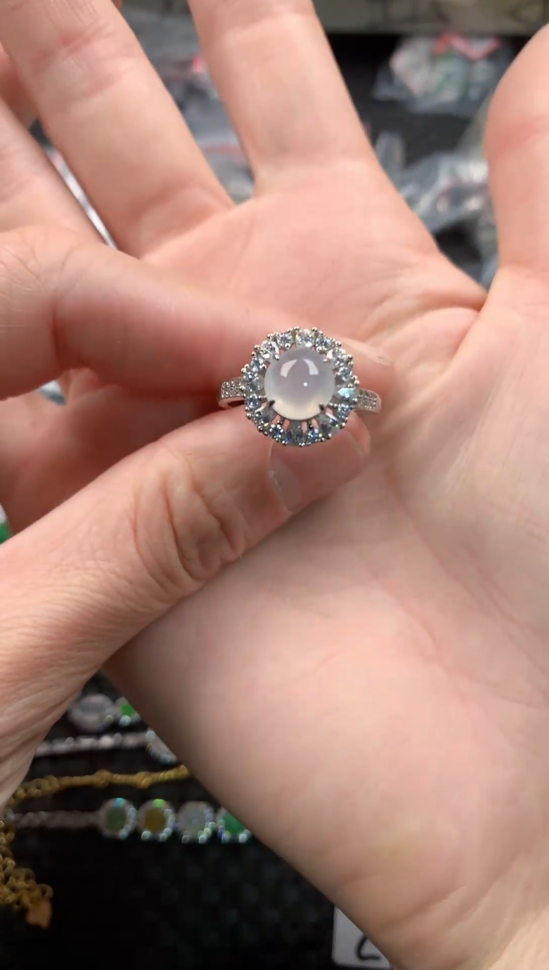 银S925镶嵌戒指翡翠222   10