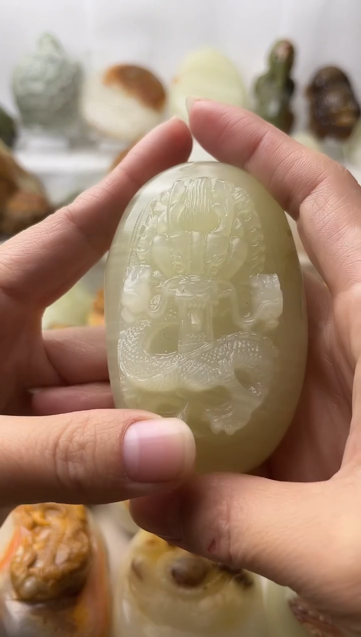 石材古青石棉纹正常不退换九五龙微瑕