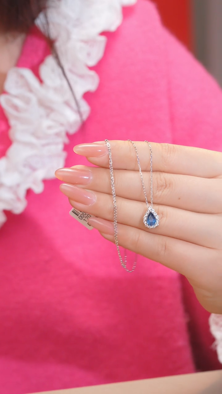 【闪购商品】蓝宝石项链18K金镶嵌（1ct）@@Q7465