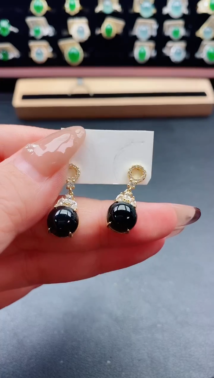 银S925镶嵌戒指翡翠1