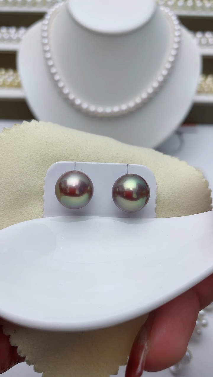 【闪购商品】淡水珍珠耳饰18K金镶嵌W37