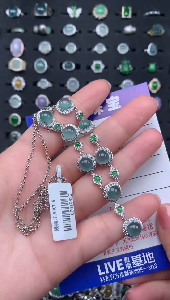 【闪购商品】翡翠颈饰银S925镶嵌234234