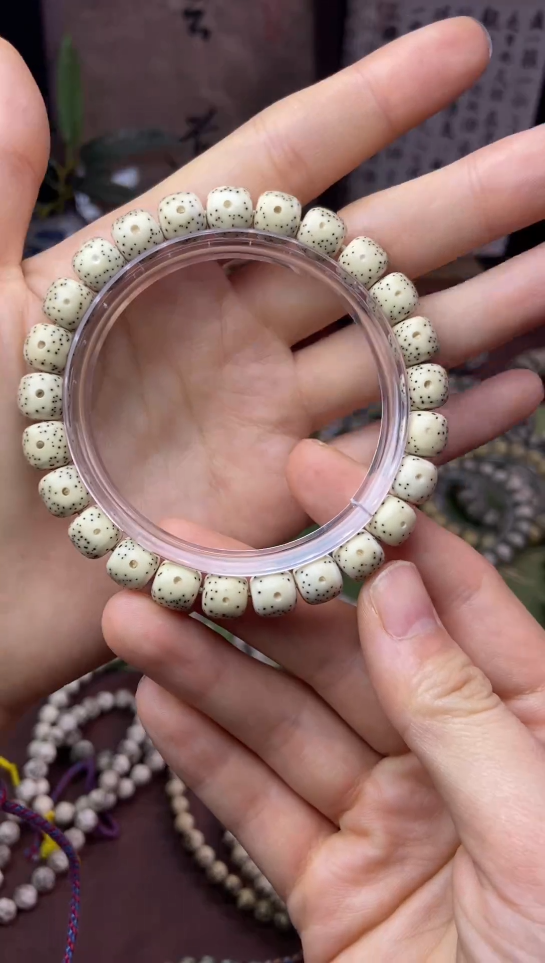 【闪购商品】星月菩提手串A107骨瓷白大留白单圈9*8