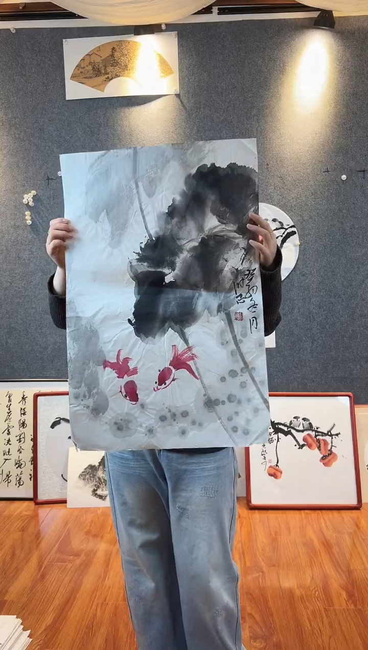 国画李维忠四尺三开花鸟