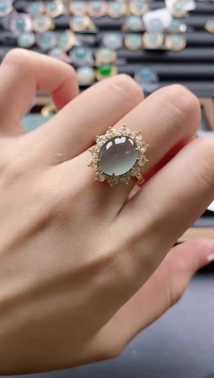 【闪购商品】翡翠戒指银S925镶嵌51511