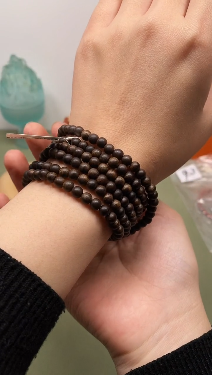 【闪购商品】沉香手串大叻黑棋0.5念珠
