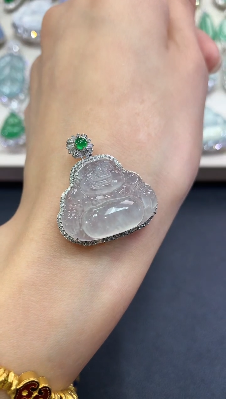 【闪购商品】翡翠吊坠(不含链)18K金镶嵌a111