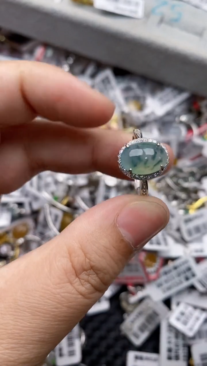 【闪购商品】翡翠戒指银S925镶嵌777777---7