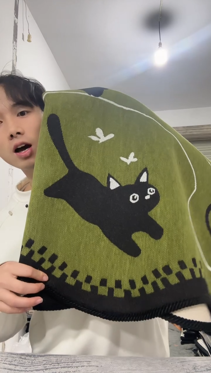 雪尼尔90*90猫  三张