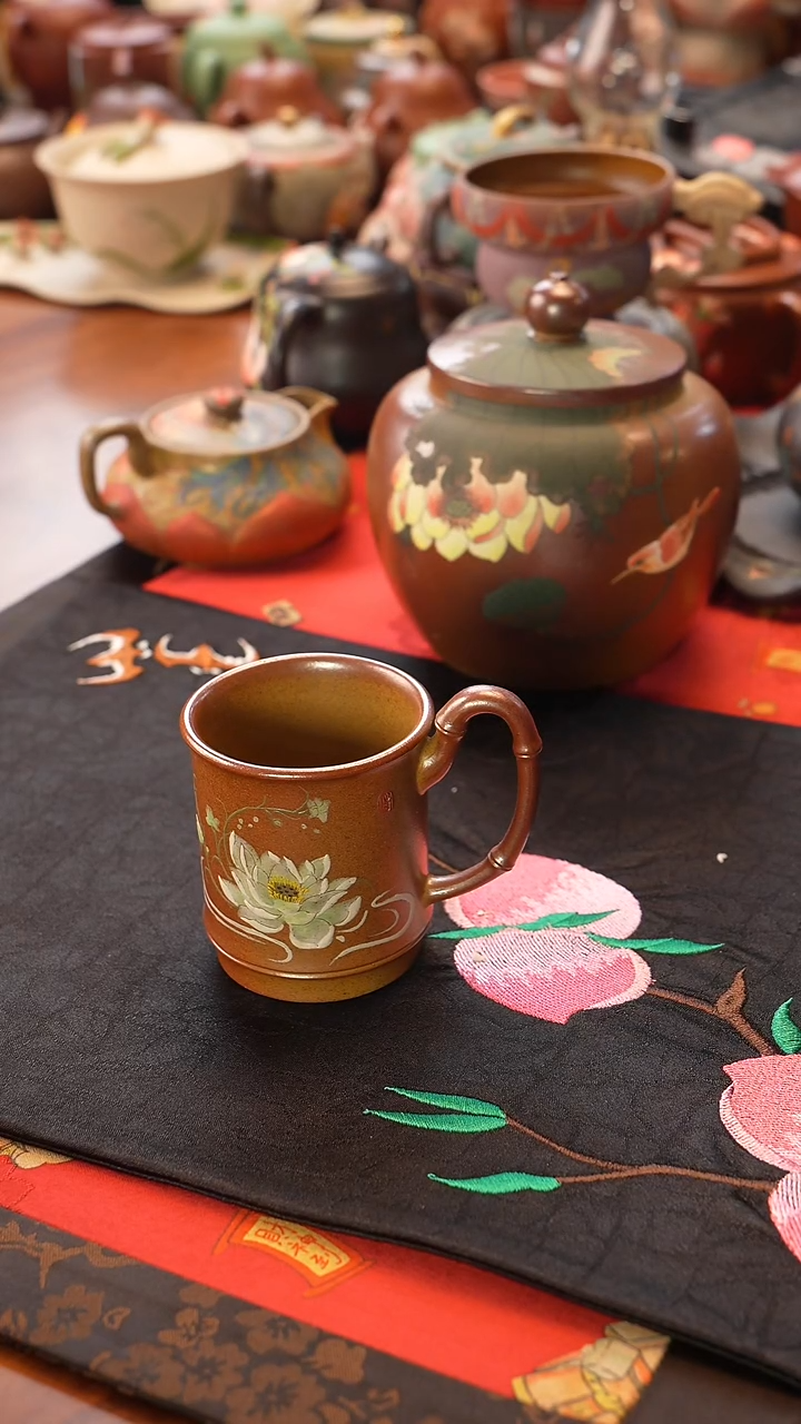 茶壶紫砂荷花主人杯