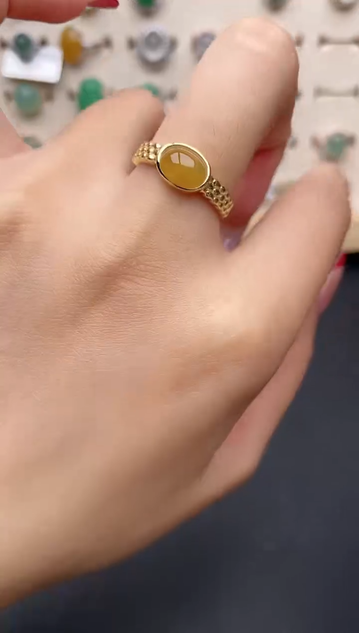 【闪购商品】翡翠戒指银S925镶嵌一物一证一礼盒